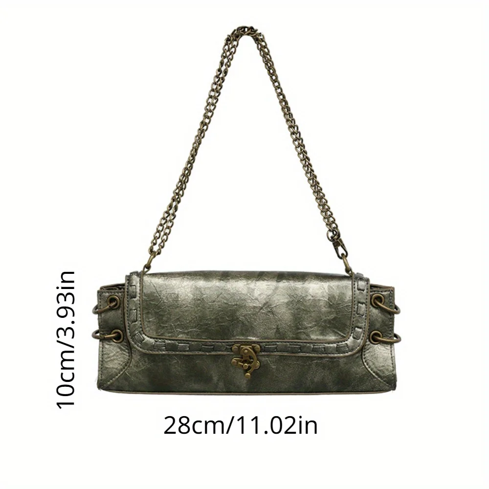 1PC vintage subculture lock bronze gold armpit bag/crossbody bag