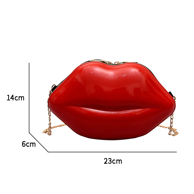 Luxury Designer Women Bags 2024 New Lip Print Women's Shoulder Bag Solid Zipper Messenger Bag Trend Brand Pure Color Handbag