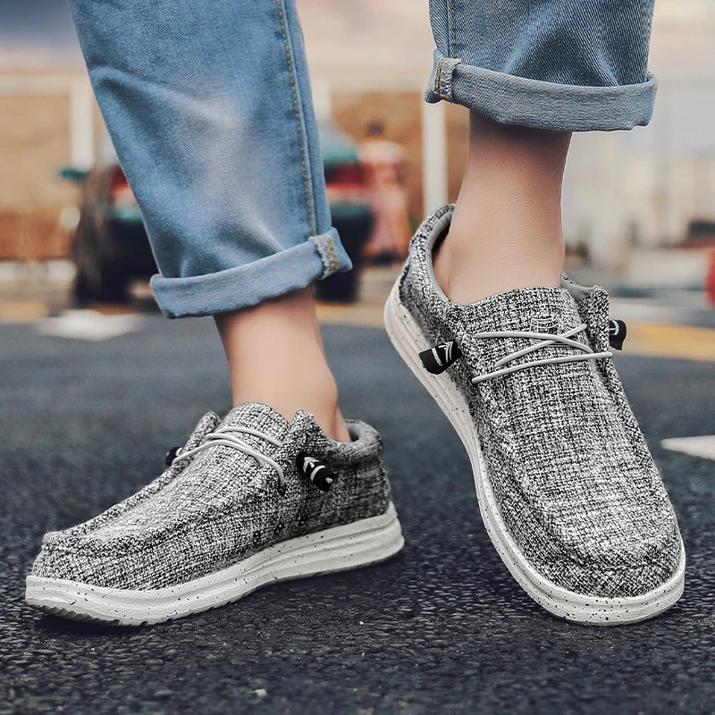 Large Size Outdoor Mens Casual Denim Canvas Shoes Vulcanize Shoes Fashion Style er Breathable Men Sneakers Loafers 241106