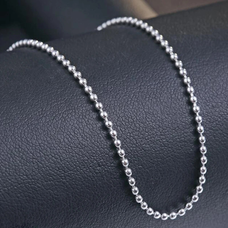 Sinya Classical Pure 925 Pure Silver Bead Chain Necklace Bracelet Length 213cm Suitable for Women and Girls Gift Maximum Promotion 241107