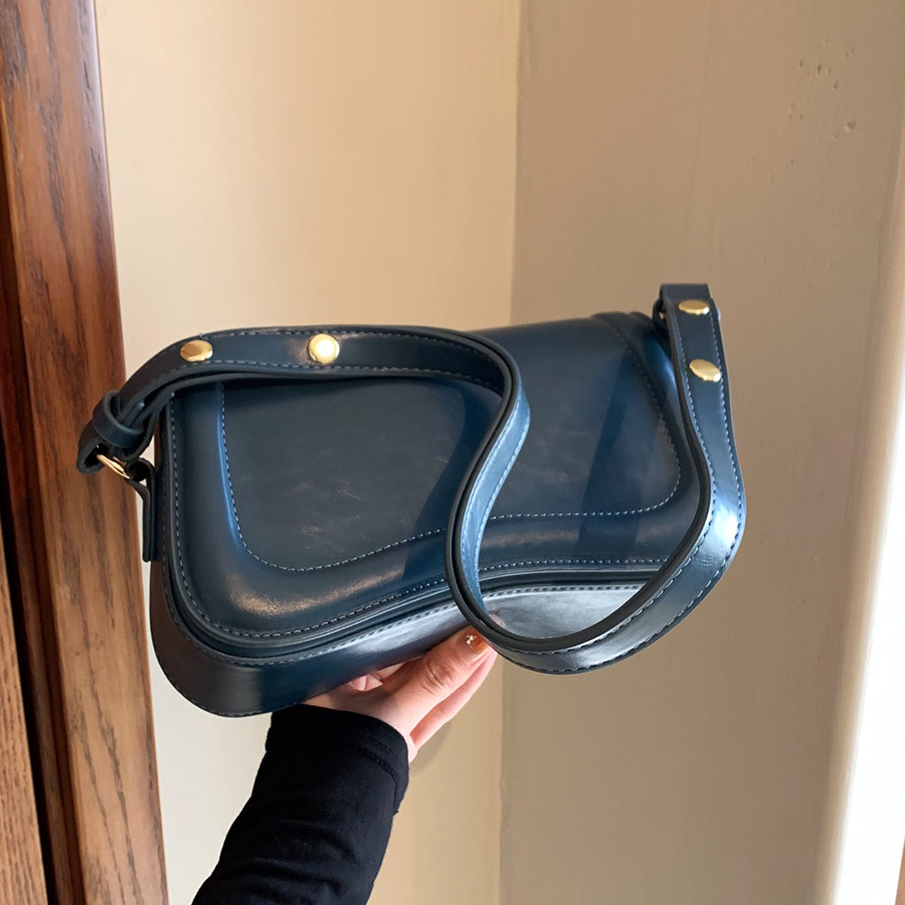New Half-moon Bag For Women Leather Shoulder Bag Vintage Stylish Underarm Bag Luxury Designer Gilrs Armpit Handbag and Purse sac
