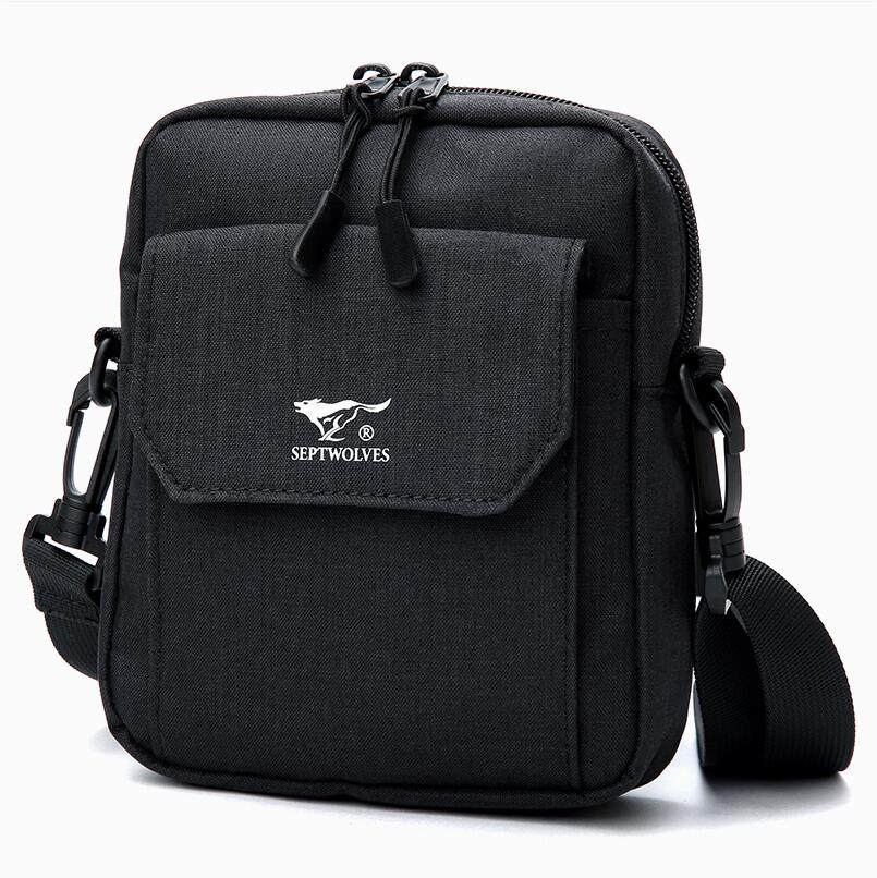 Brand Septwolves Male single shoulder bag across tide Japanese style canvas small messenger bag leisure mobile phone mini bag