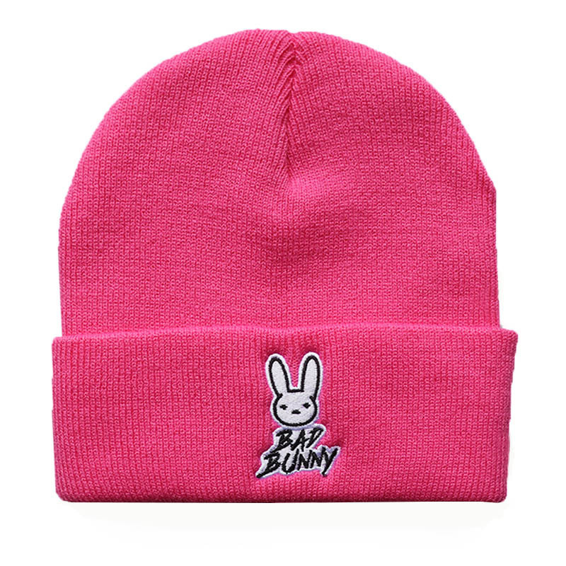High quality design, Men's and Women's Autumn/Winter Bad Bunny Alphabet Embroidered Hoodie Warm Knitted Hat