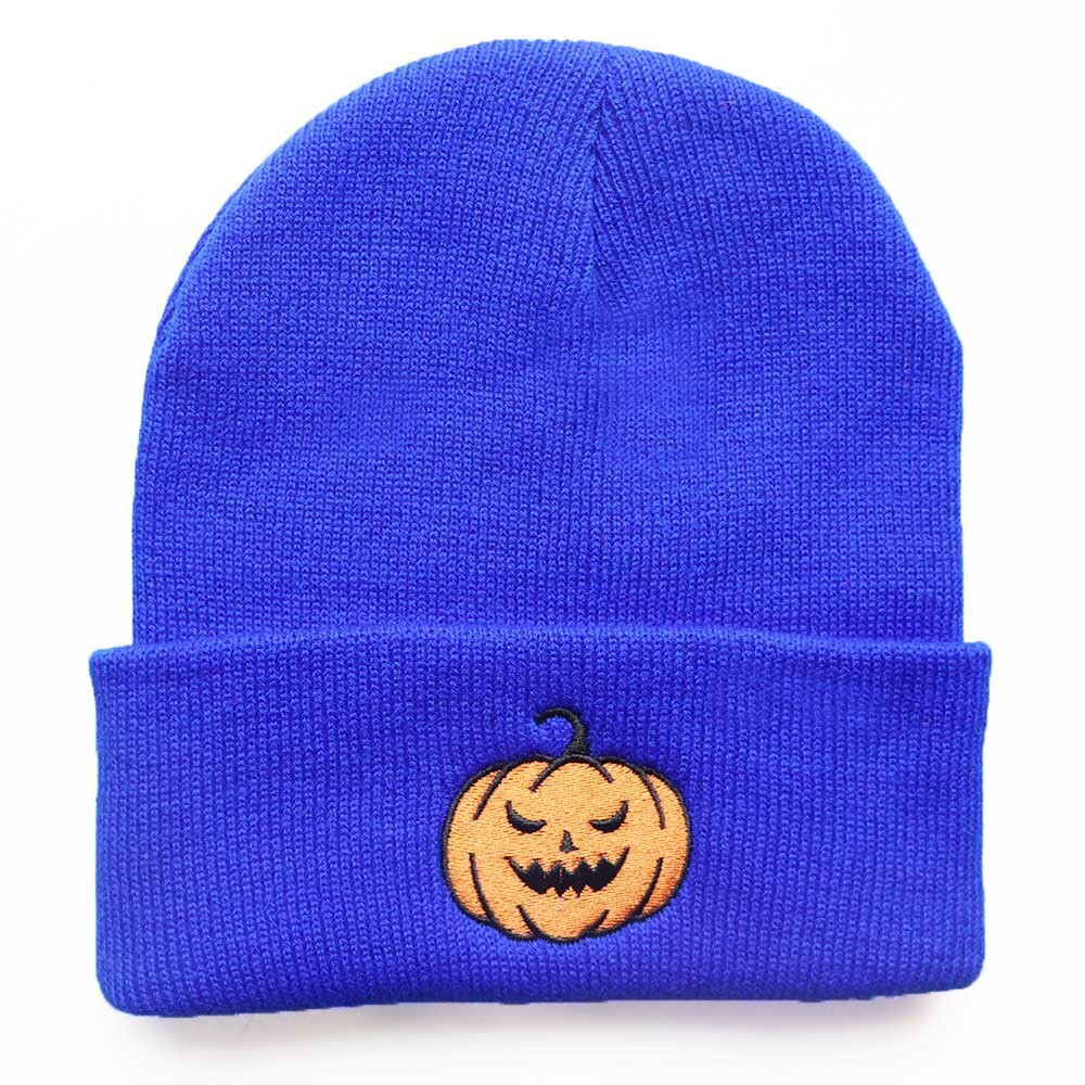 High quality design, Men's and Women's Autumn/Winter New Pumpkin Little Devil Embroidered Knitted Set Warm Cold Hat for