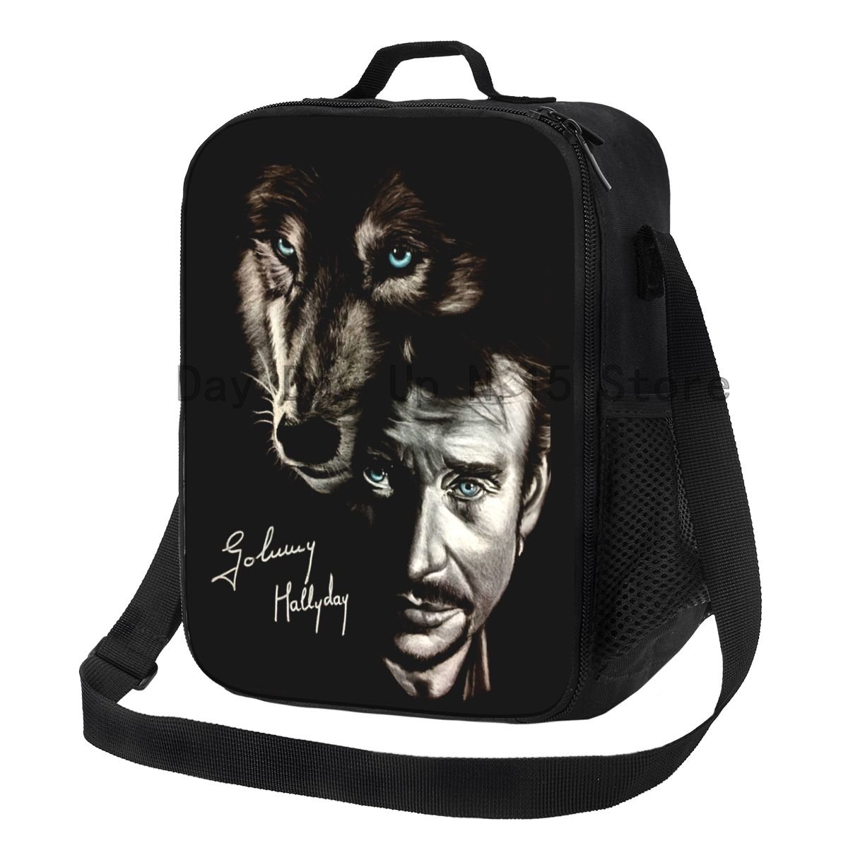 Custom Johnny Hallyday And Wolf Lunch Bag Women Thermal Cooler Insulated Lunch Boxes for Adult Office