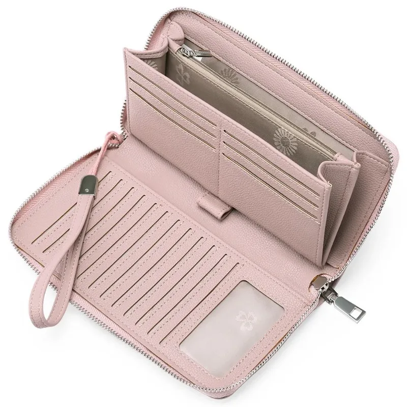 Vintage Women Wallet Large Capacity Long Clutch Bag PU Leather Bank Credit Card Holder Cell Phone Bag RFID Unisex Wallets Gift