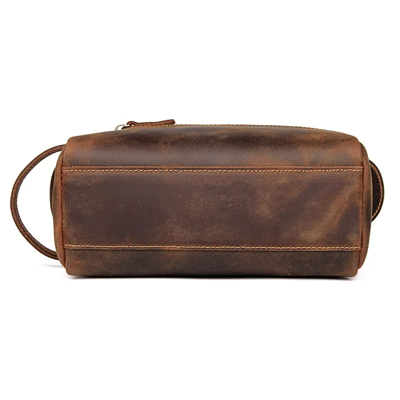 New Genuine Leather Toiletry Bag For Men Wash Shaving Dopp Kit Women Travel Make UP Cosmetic Pouch Bag Case Organizer Necessaire