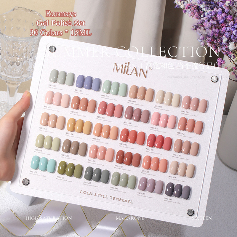 Rormays French Cream New gel Polishing 30PCS Solid White Varnish gel UV LED Durable Soaking Winter Primer Nail Art Special Kit Factory wholesale