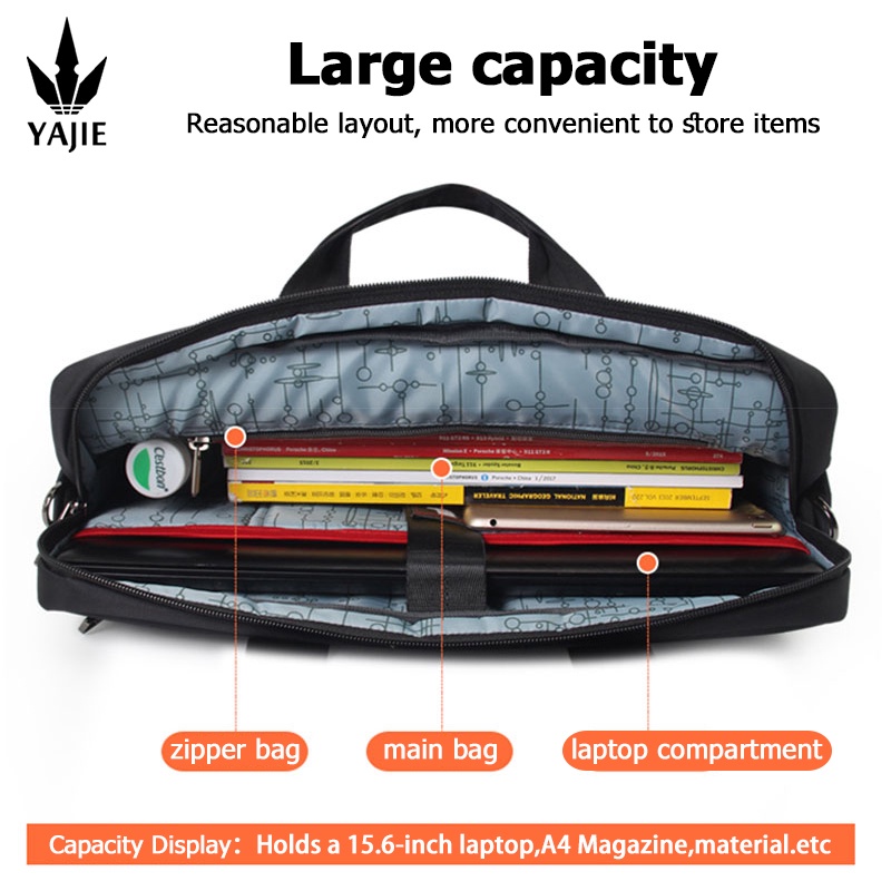 Business men's briefcase canvas waterproof large capacity 15.6 inch laptop bag work bag business official bag office