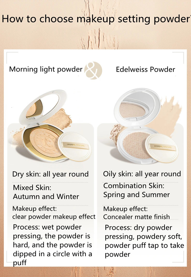 LADORE COLORS Laose Edelweiss Light Mist Pressed Powder Powder Oil Control Long lasting Contour concealer 241107