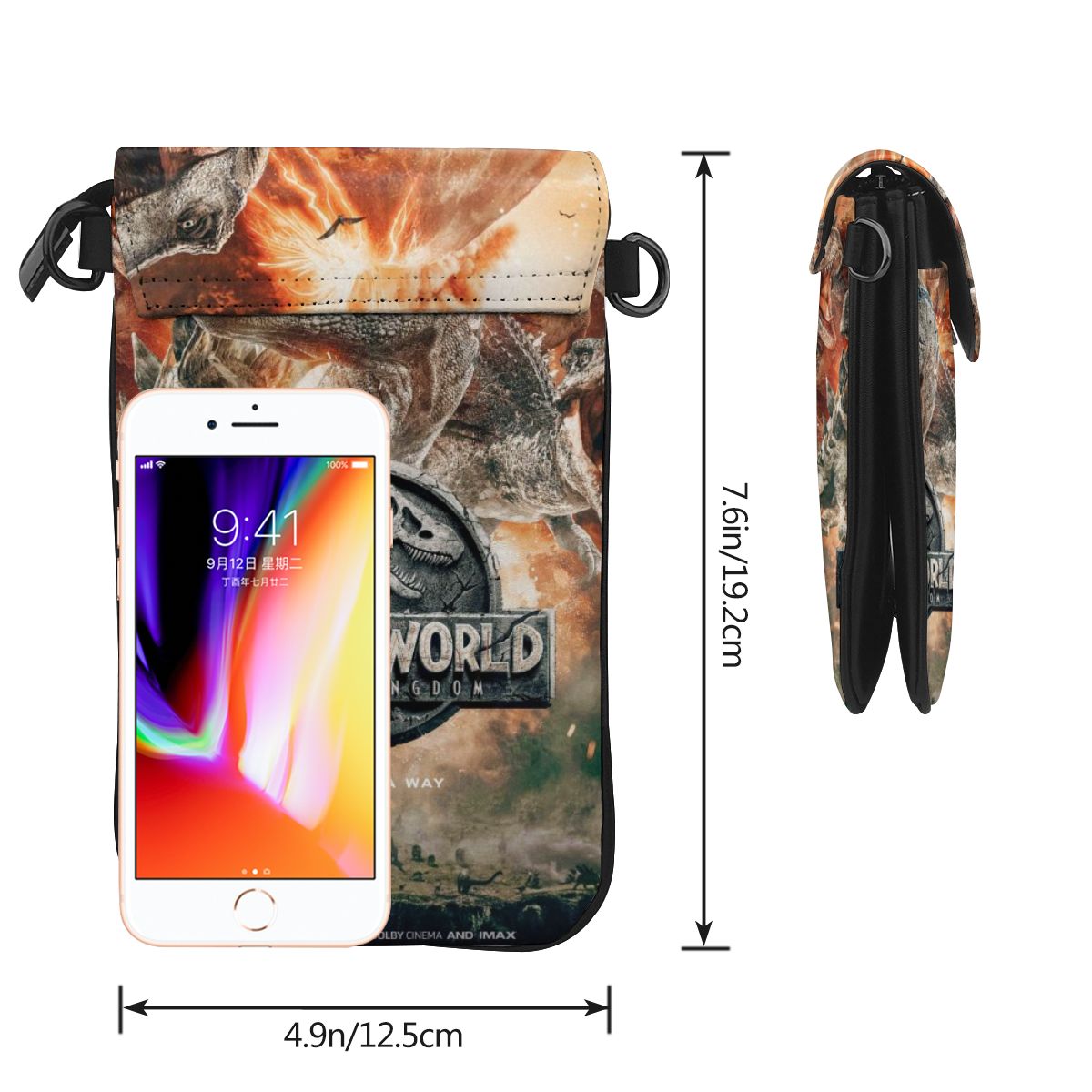 Cartoon Dinosaur Print Shoulder Bag Girl's Leather Bag Women's Trend Women Bags Crossbody Slim Student Purse Dropshipping