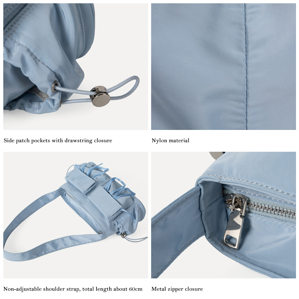Women Korean Bow Underarm Bag Fashion Shoulder Bag Simple Tote Handbag Multi Pockets Large Capacity for Outdoor Travel Bolsos