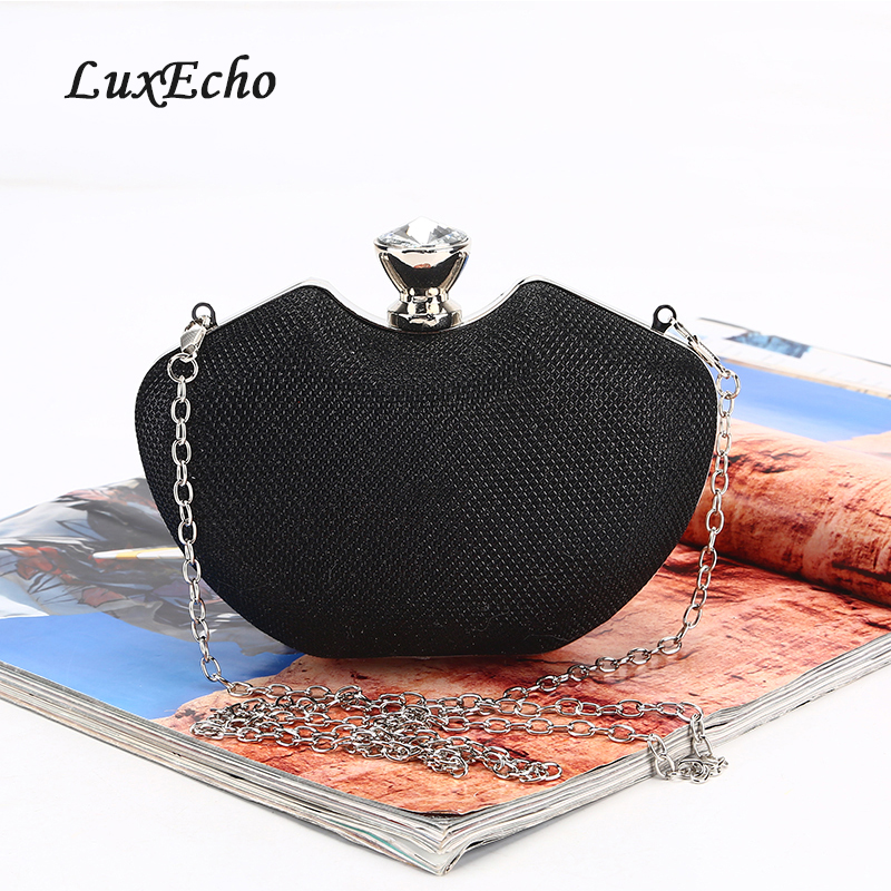 LuxEcho 2018 Rhinestone handbags single Chain Bride wedding purse Fashion party evening bags Day clutches Golden/silver