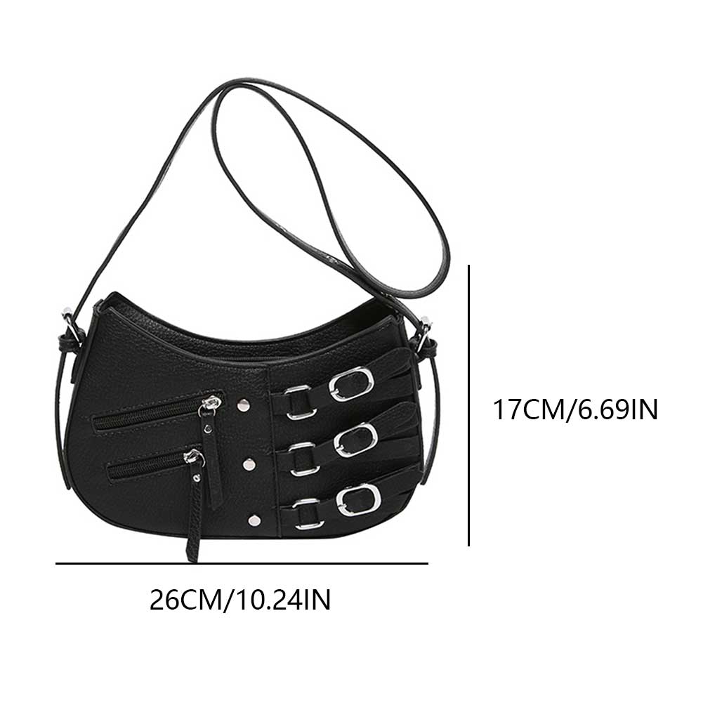 Women Fashion Shoulder Bag Aesthetic Leather Simple Underarm Bag Y2K Small Handbag Large Capacity Daily Shoulder Crossbody Bag