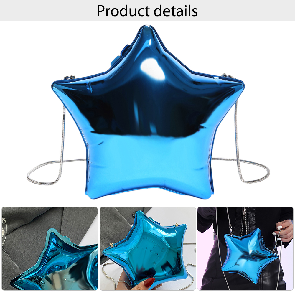 Creative Acrylic Clutch Purse with Chain Strap Star Shape Y2K Purse Cute Small Purse Trendy Crossbody Bag