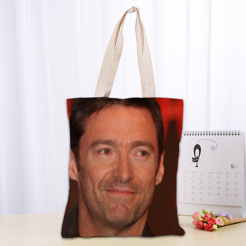 Custom Hugh Jackman Tote Bag Women Canvas Fabric Bags Eco Reusable Shopping Bags Traveling Beach Casual Useful Shoulder Bag