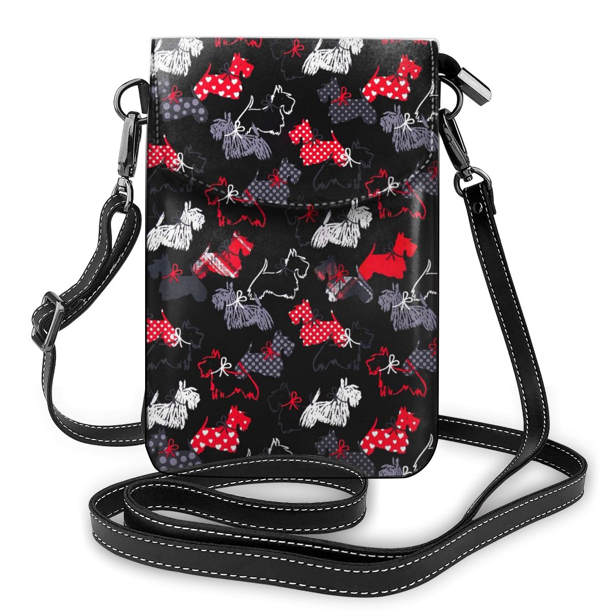Westie Print Mini Purses And Handbags Scottie Terrier Phone Bags Leather Messenger Pouch Female Crossbody Shoulder Bag For Women