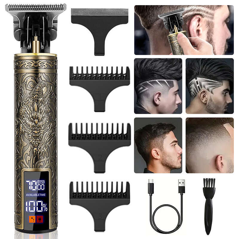 Professional Cordless Kit with 4 Guide Combs Rechargeable Hair Clipper for Home Use