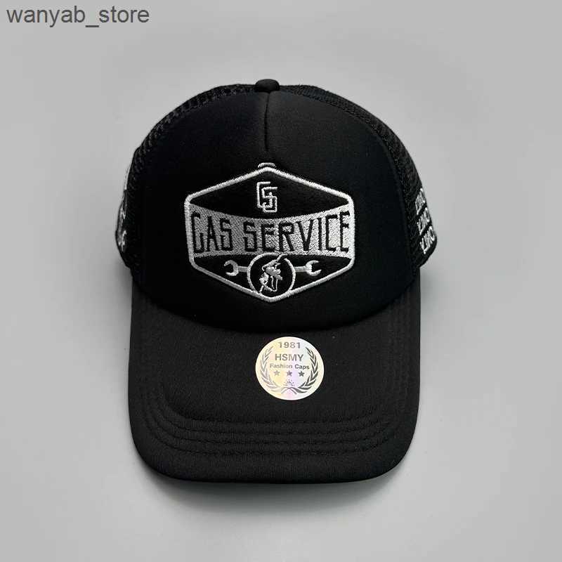 Ball Caps Gas Letter Embroidered Baseball Hat New Neutral Hip Hop Breathable Personal Sunshade Net Version Street Fashion Truck Hat L240910