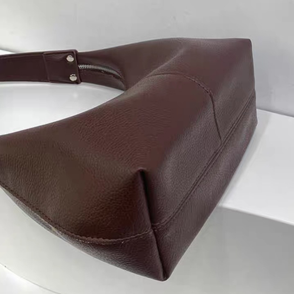 Women Retro Shoulder Bag PU Leather Simple Shoulder Purse Solid Color Casual Armpit Handbag Female Commute Bag