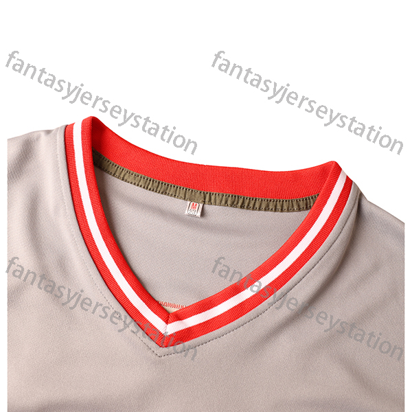 In Stock Mens GRIFFEY And Letter Number 30 Embroidered Gray Baseball Jersey, Polyester Breathable V-neck Athletic Tops For Training, Sports S-3XL
