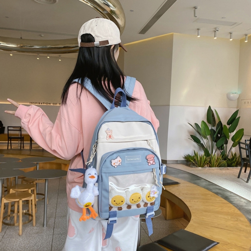 Fashion Nylon School Backpack Laptop Backpack School Bag for Student Teenagers Girls Travel Casual Bookbag