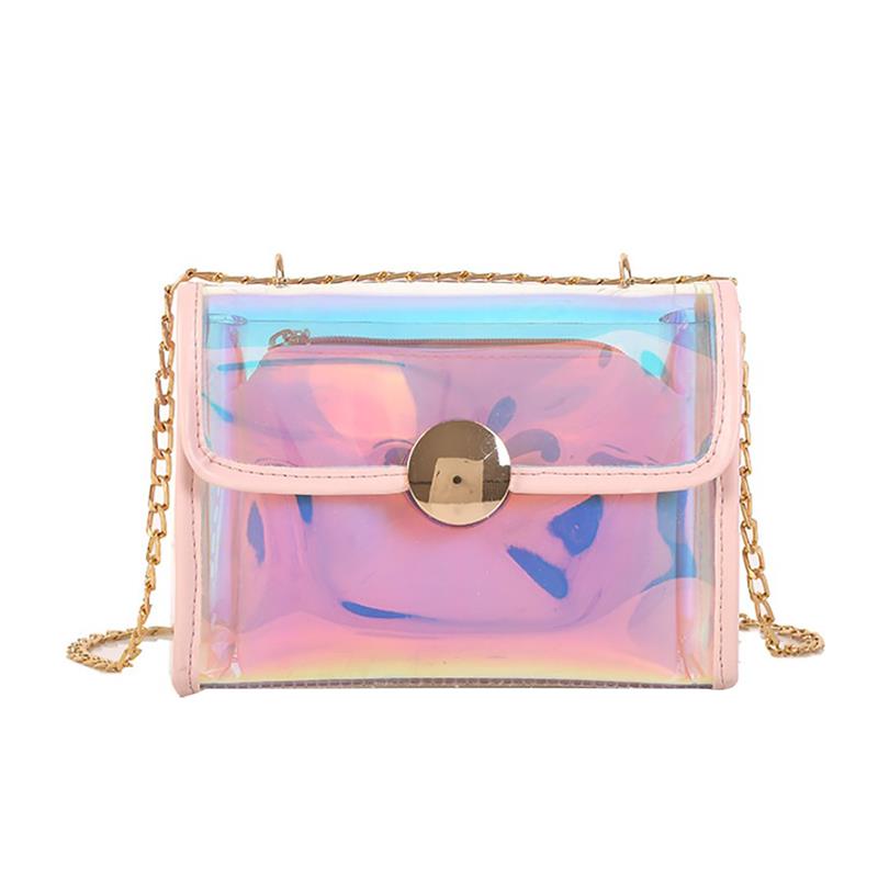 Clear Transparent PVC Shoulder Bags Women Candy Color Women Jelly Bags Purse Solid Color Handbags Large Capacity Crossbody Bag