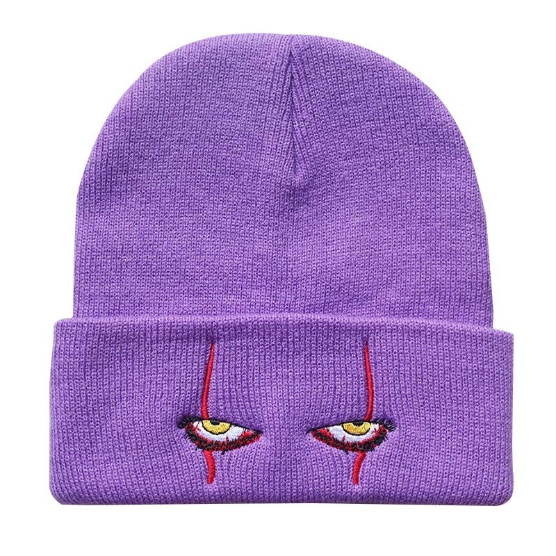 High quality design, men and women Scary Horror Joker Eyes Warm Pullover Hip Hop Knitted Hat
