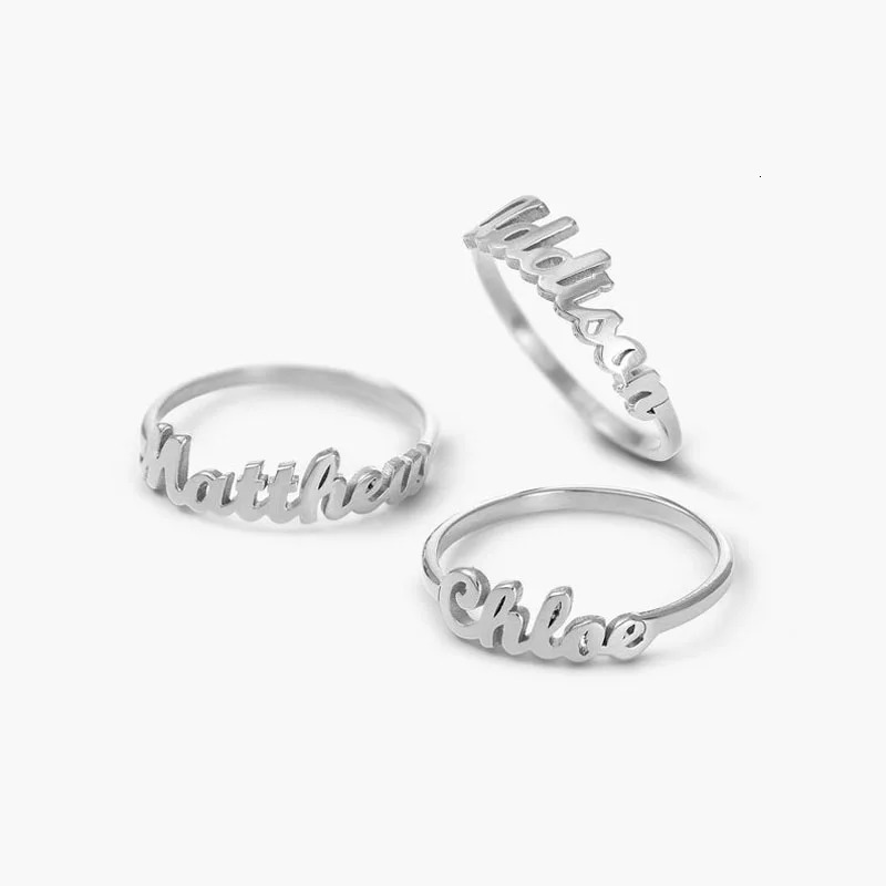 Customized 925 sterling silver 18K gold-plated name ring suitable for women to handmade personalized letters names jewelry gifts 241106