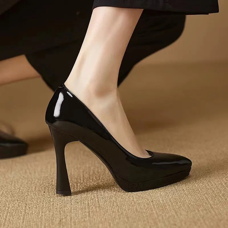 Shoes for Women 2024 Evening Pointed Toe Ladies Summer Footwear Super High Heel Stilito Platform Black Lastest Shoe 241106