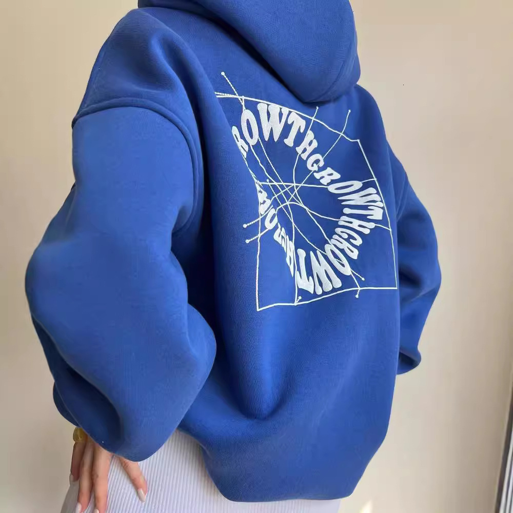 New women's casual and fashionable letter printed multifunctional top, long sleeved hooded sweater, designer trendy hoodie