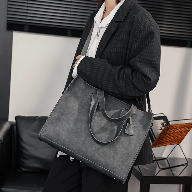 Fashion Retro Mens Messenger Bag Tote Large Capacity Crossbody Men Handbag Multifunctional Pu Leather Shoulder Bolsas 241106
