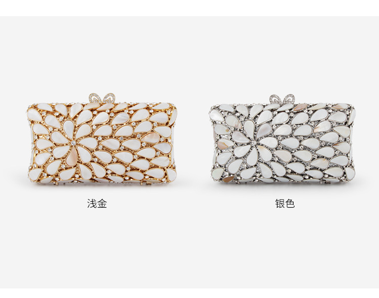 XIYUAN Women's Gold/Silver Shell Handbags Women Mini Lipstick Clutch Crystal Evening Bags Wedding Party Rhinestone Handbag Purse