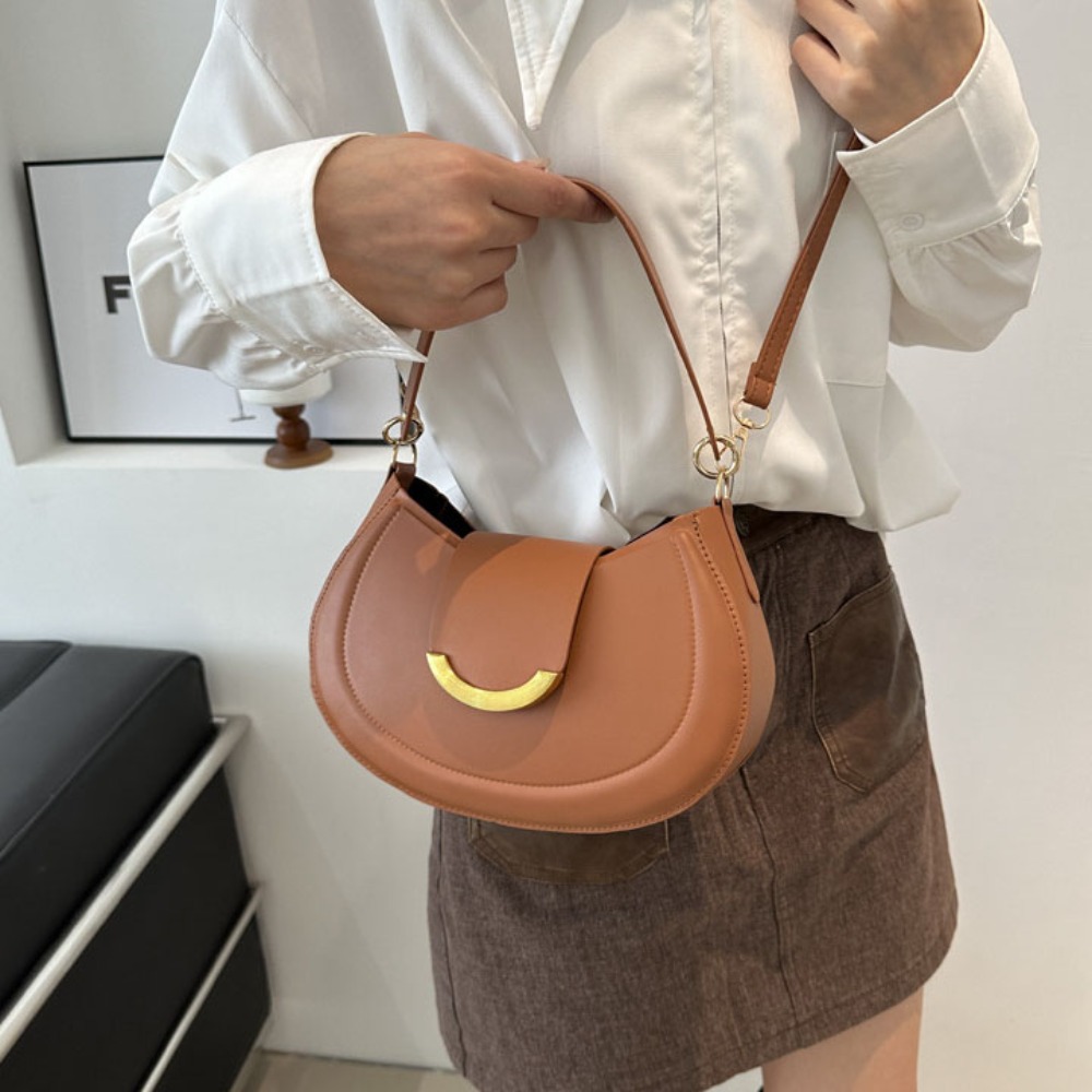 Hot Sale Trendy Lady Shoulder Bag PU Leather Underarm Bag Daily Casual Commuting Bag Handbag Solid Messenger Bag Crossbody Bag