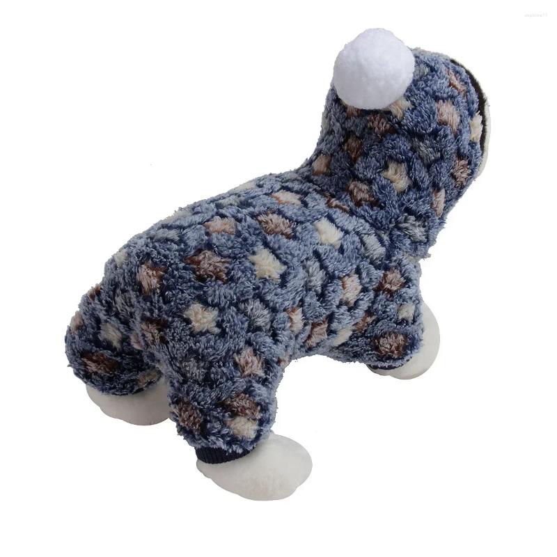 Dog Apparel Pet Clothes Flannel Costume Cold Weather Coats Cat Soft Jumpsuit Four Legged Pajamas