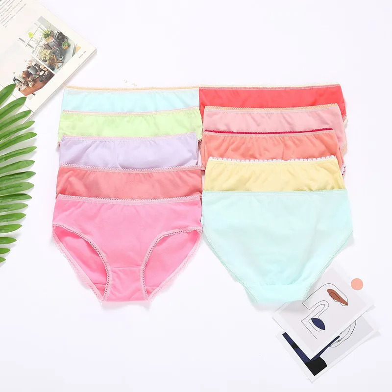 24pcs/Lot Cotton Girls Briefs Childrens Underwear Triangle Panties Kids Underpants 2-12Years 240329