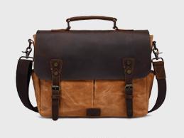 Vintage Crazy Horse Leather Man Bag Oil Wax Portable Canvas Bag, Men's Shoulder Bag pinepoxp bag