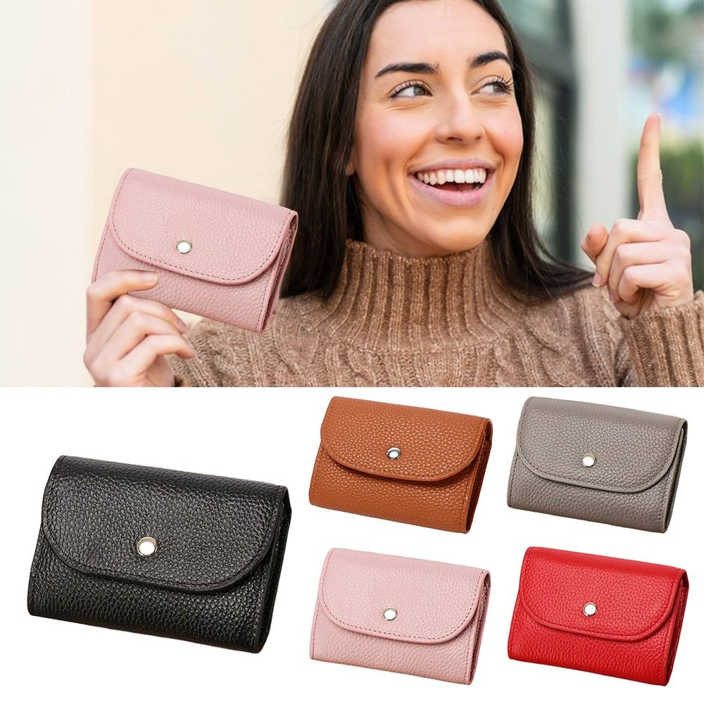 Soft Leather Business Card Holder Coin Bag Coin Purse Large Capacity Money Bag Leather Mini Wallet Small Card Bag