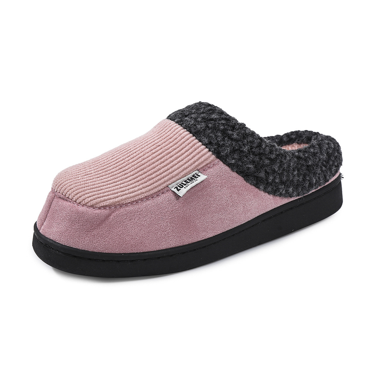 Men's and Women's New Straight Striped Home Warm Cotton Slippers Size36-45.