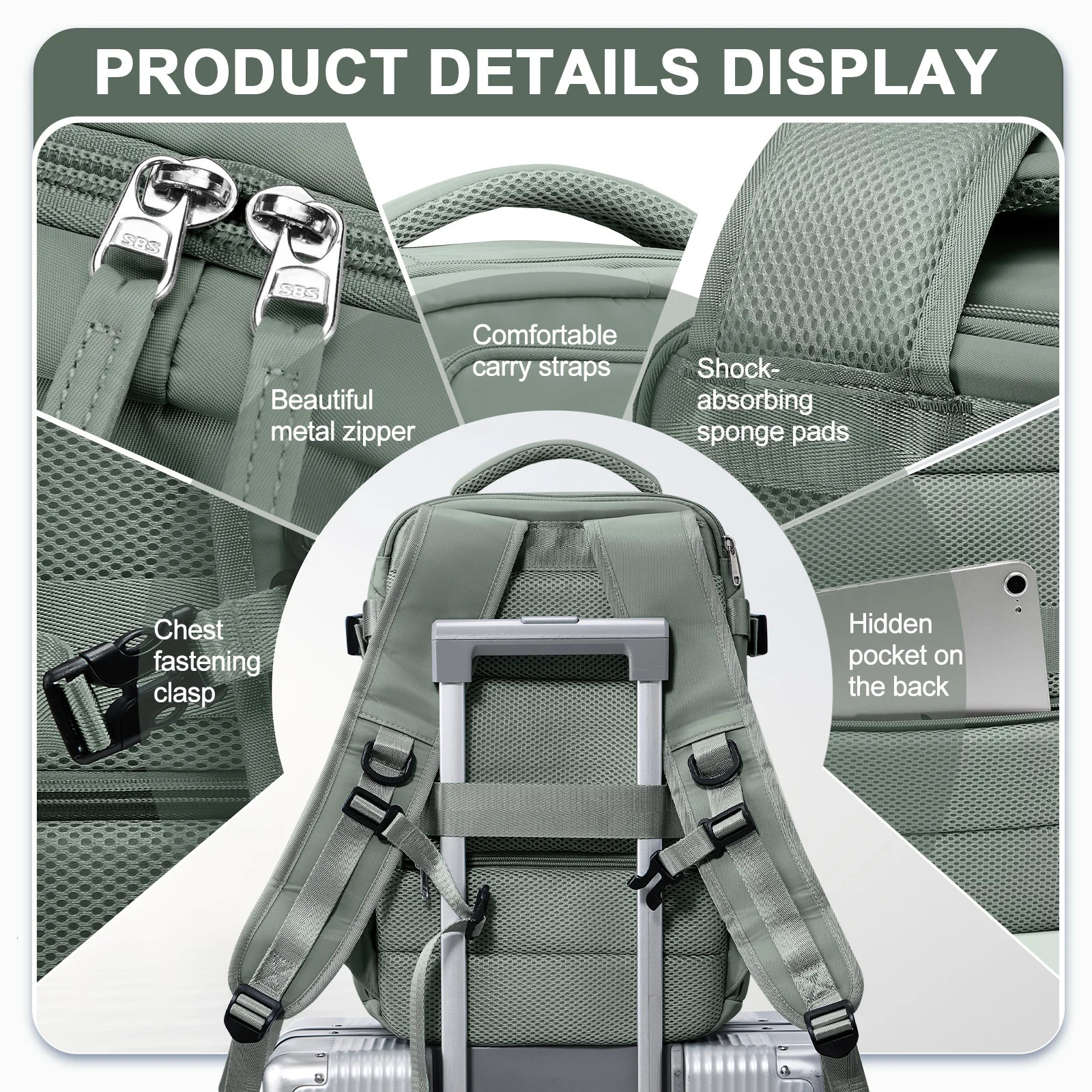 Womens travel backpack reinforced waterproof notebook backpack 45x36x20 mens leisure school backpack flight cabin bag 40x20x25 241106