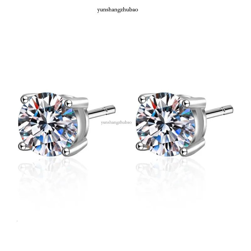 Stud Real Moissanite Earrings 14K White Gold Plated Sterg Sier 4 Prong Dia Earring For Women Men Ear 1ct 2ct 4ctStudStudStud Kirs22