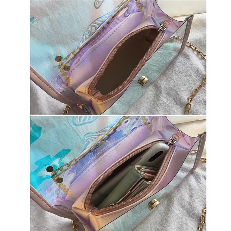 Clear Transparent PVC Shoulder Bags Women Candy Color Women Jelly Bags Purse Solid Color Handbags Large Capacity Crossbody Bag
