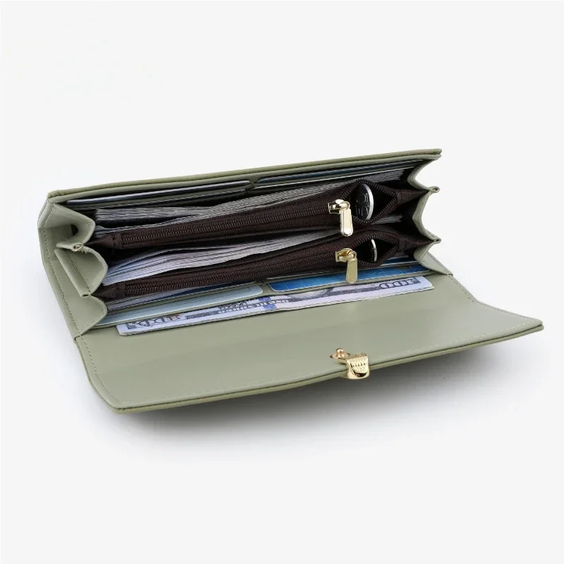 women wallet Classic Premium Lychee Print Women's Long Wallet Fashion Folding Multifunctional Clutch Bag cute wallet for girls