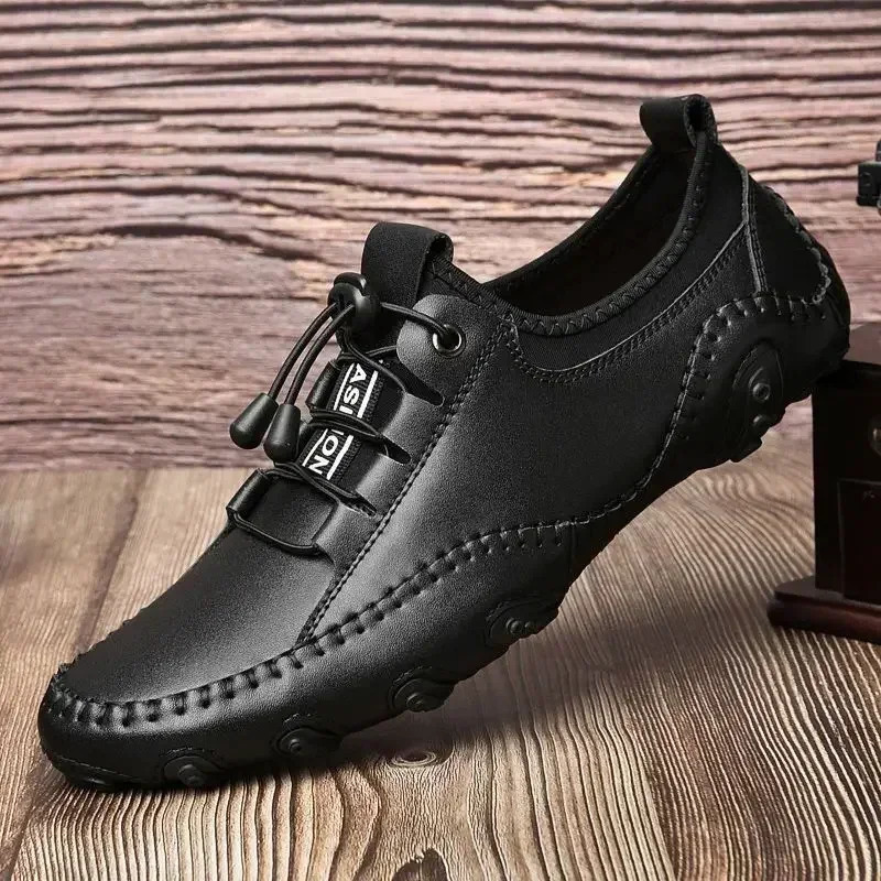 Vanmie Genuine Leather Men Casual Shoes Handmade Slip On Lazy Loafers Soft Hollow Out Loafers Breathable Male Driving Shoes 241106