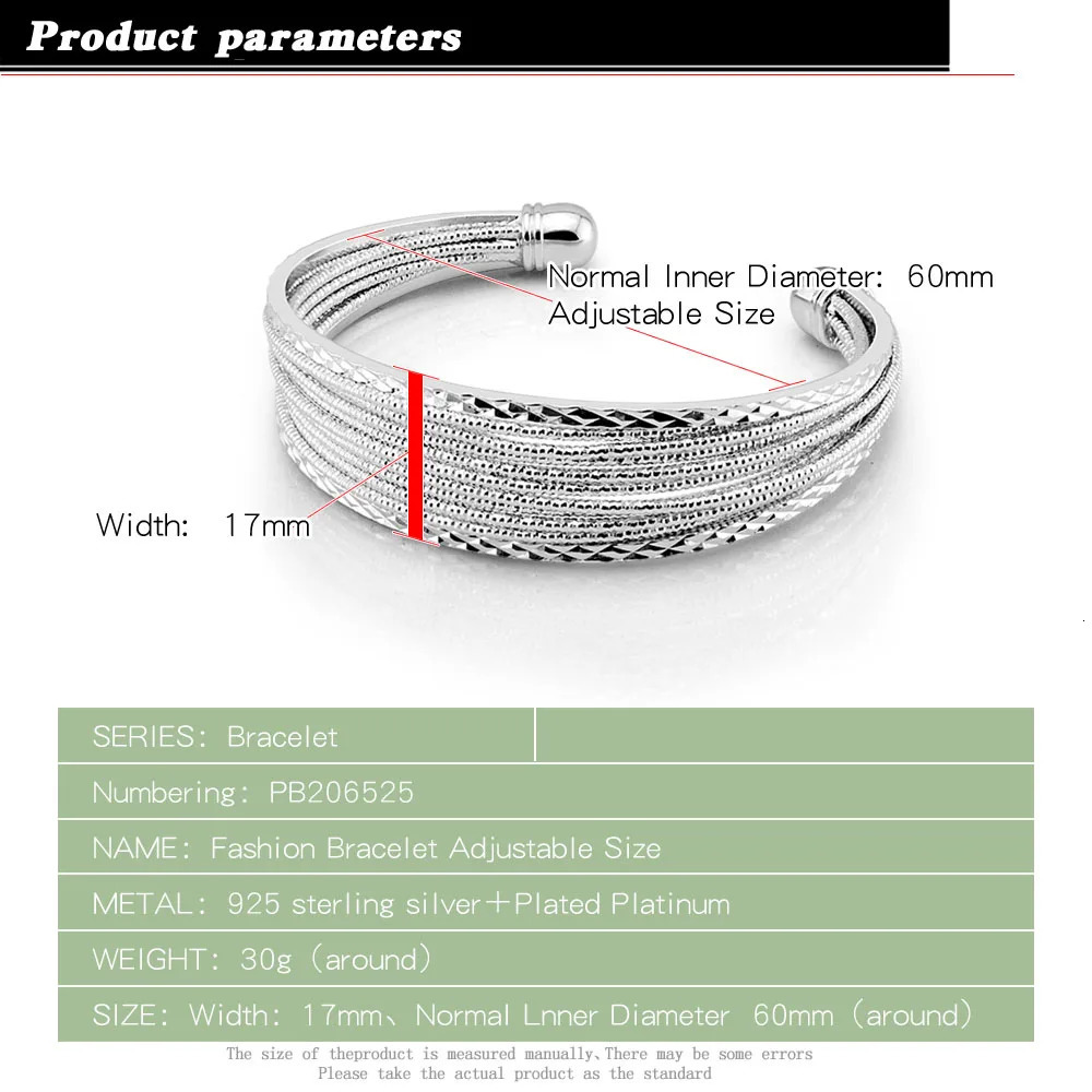 Fashion Jewelry 925 Pure Silver Open Bracelet Exquisite Charm Pattern Bracelet Womens Wedding Party Gift Jewelry 241107