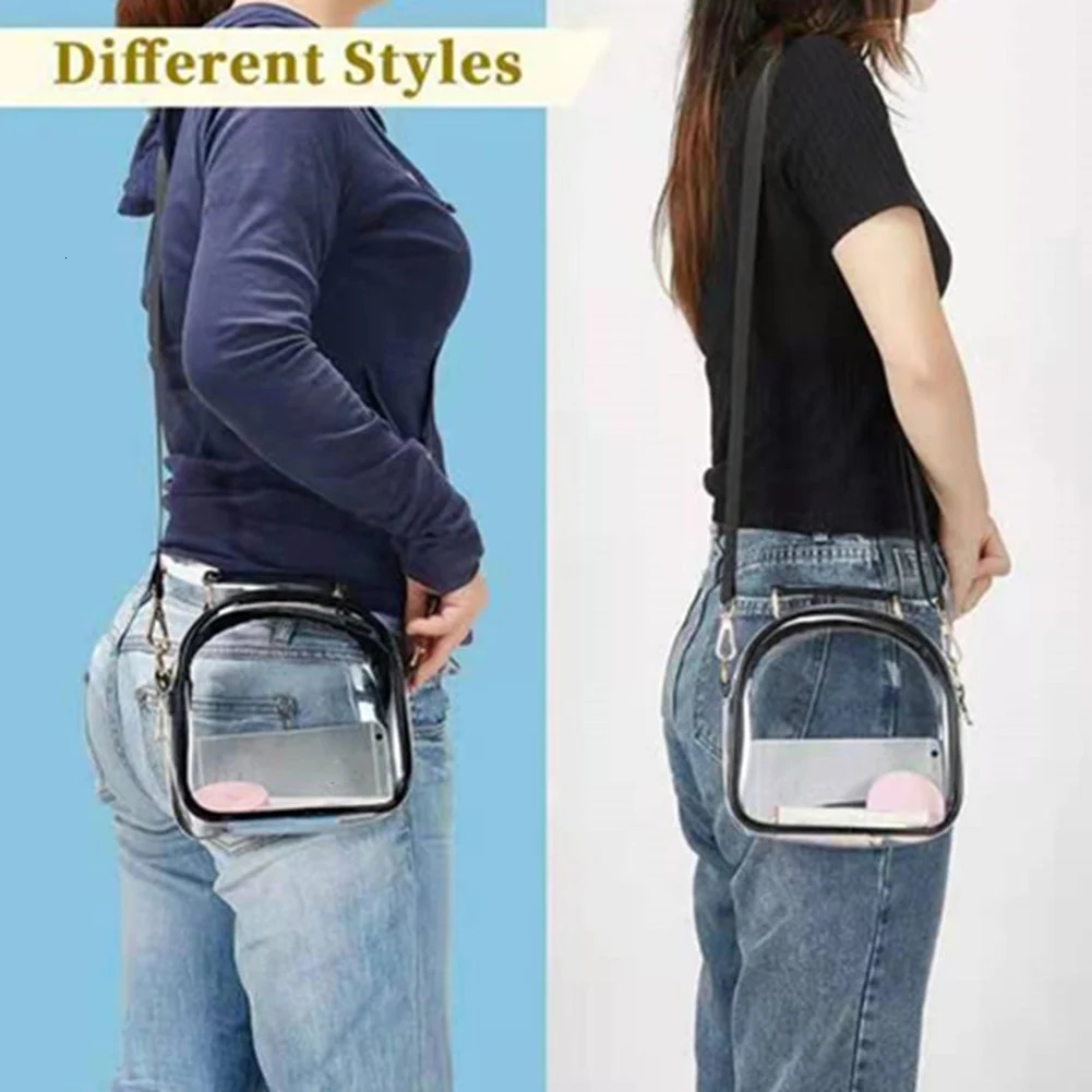 INS Womens PVC Transparent Cross Body Bag Stadium Approved Transparent Shoulder Handbag Small Summer Outdoor Top Handbag Wallet 241106