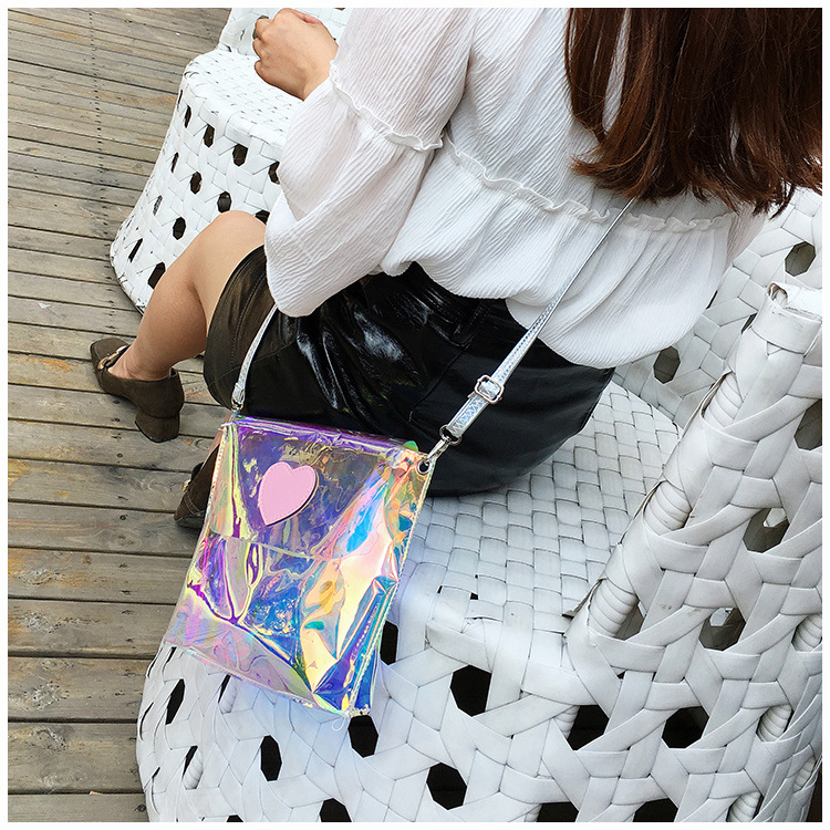 Summer Harajuku Girl Laser Colorful Love Envelope Bag Women Messenger Bags Women Shoulder Bag Wholesale