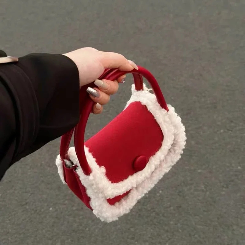 Lamb Bag Christmas Red Women Shoulder Bags Wallets and Handbags Women er Bags Women Crossbody Bags 241106