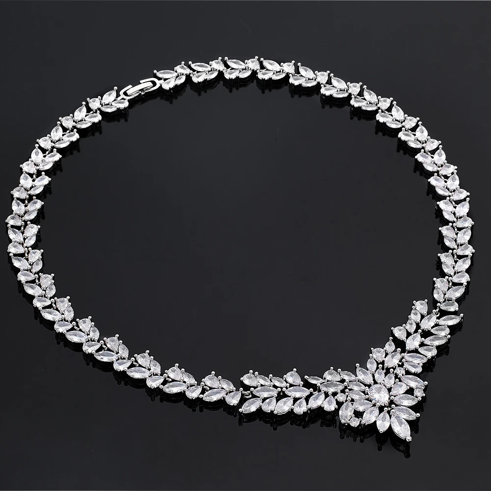 4-piece bridal wedding jewelry set for womens wedding accessories water droplet jewelry set necklace and earring set 241106