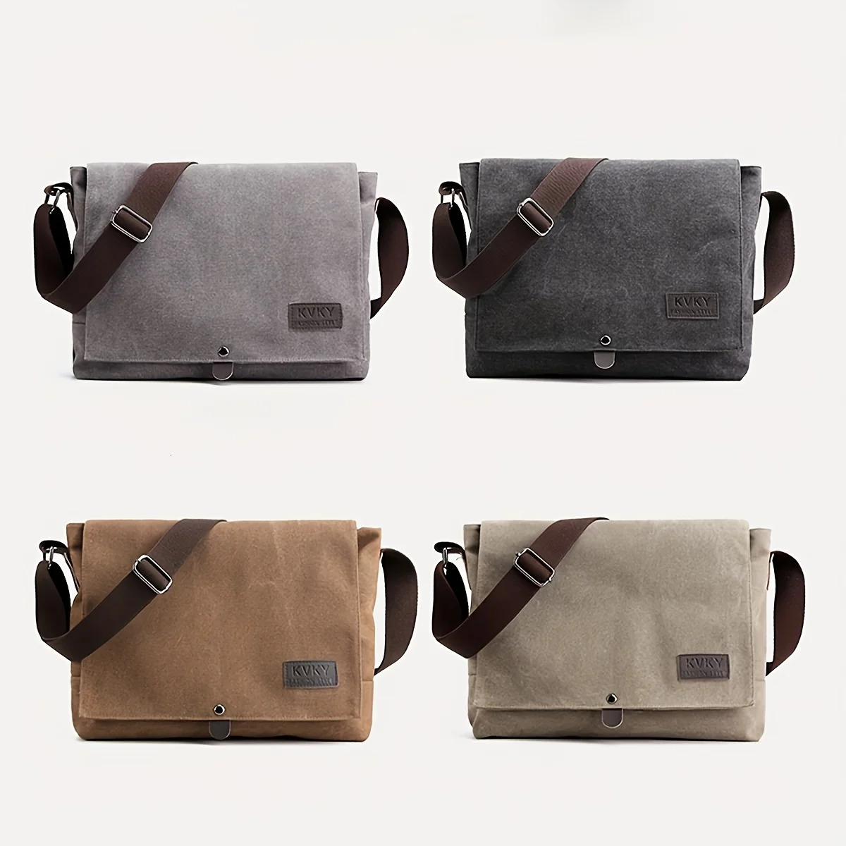 Classic canvas messenger bag japanese style workwear casual mens crossbody retro small shoulder trendy 241106